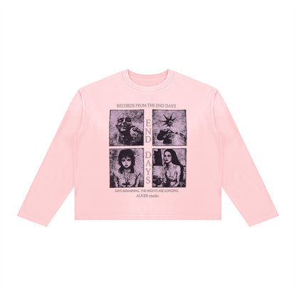 Sunfade Boxy Long Sleeve T-Shirt For Men | MuddyStock Originals Pink