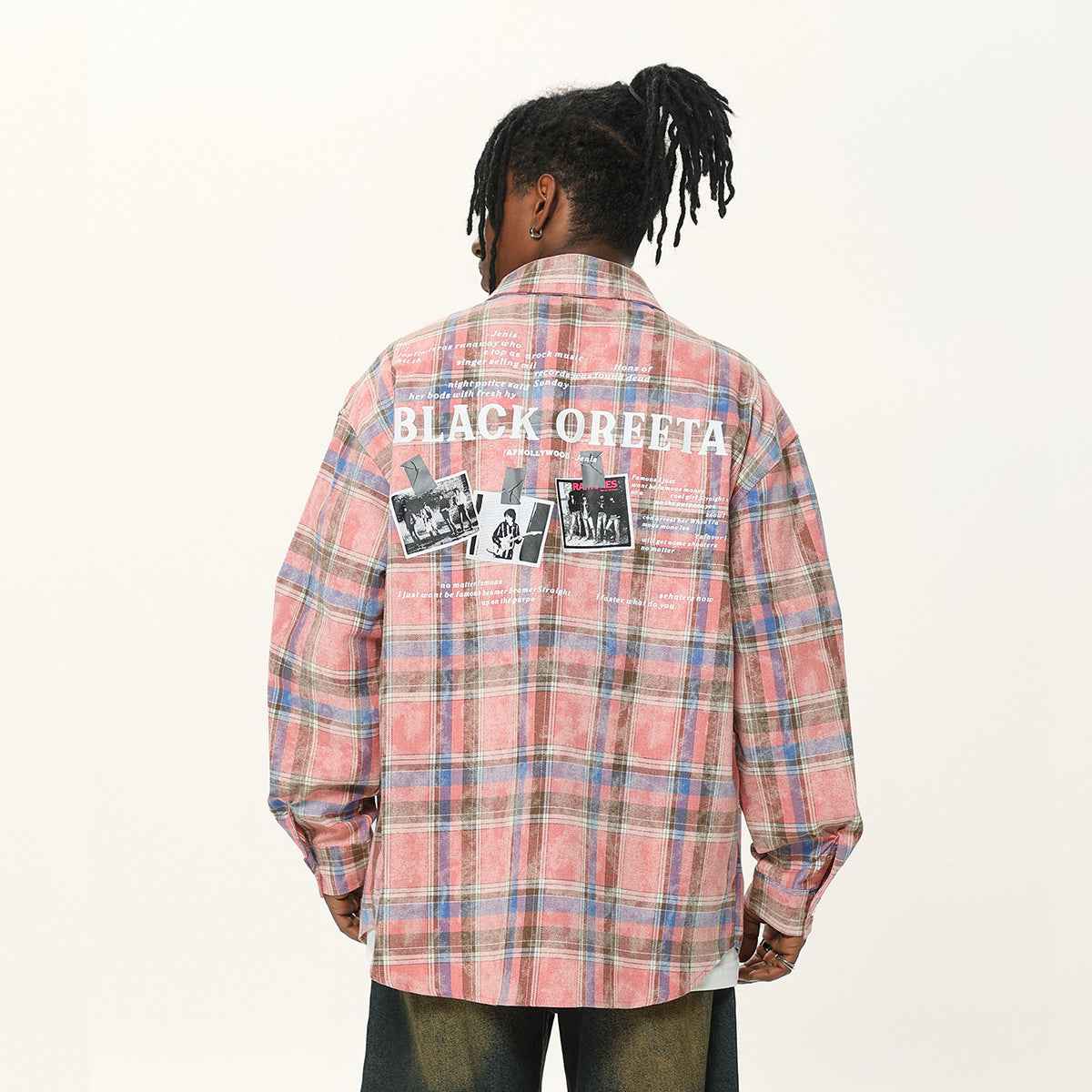 Plaid Autumn Loose Men's Shirt null