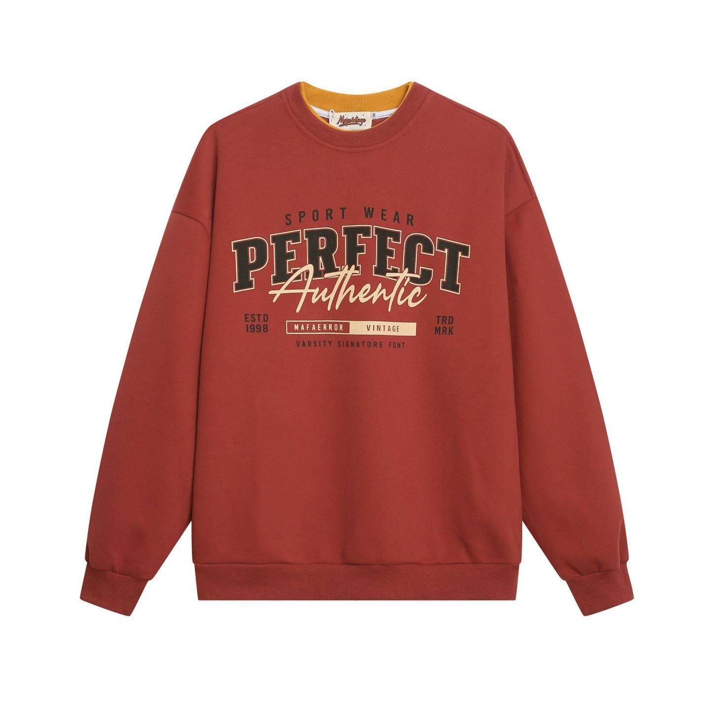 Round neck sweatshirt loose fit for men and women | MuddyStock Originals Tangerine Red MuddyStock