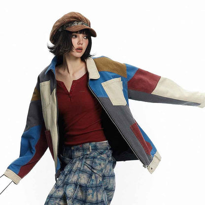 Stitching Loose Jacket For Women MuddyStock