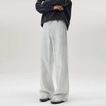 Men's Marble Dark Pattern Casual Trousers White MuddyStock