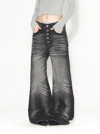 Retro Zipped Five Button Jeans For Men And Women