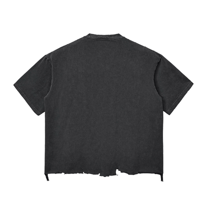 Snow Wash Raw-Hem Boxy T-shirt For Men | MuddyStock Originals
