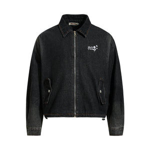Retro Denim Jacket For Men | MuddyStock Originals Black