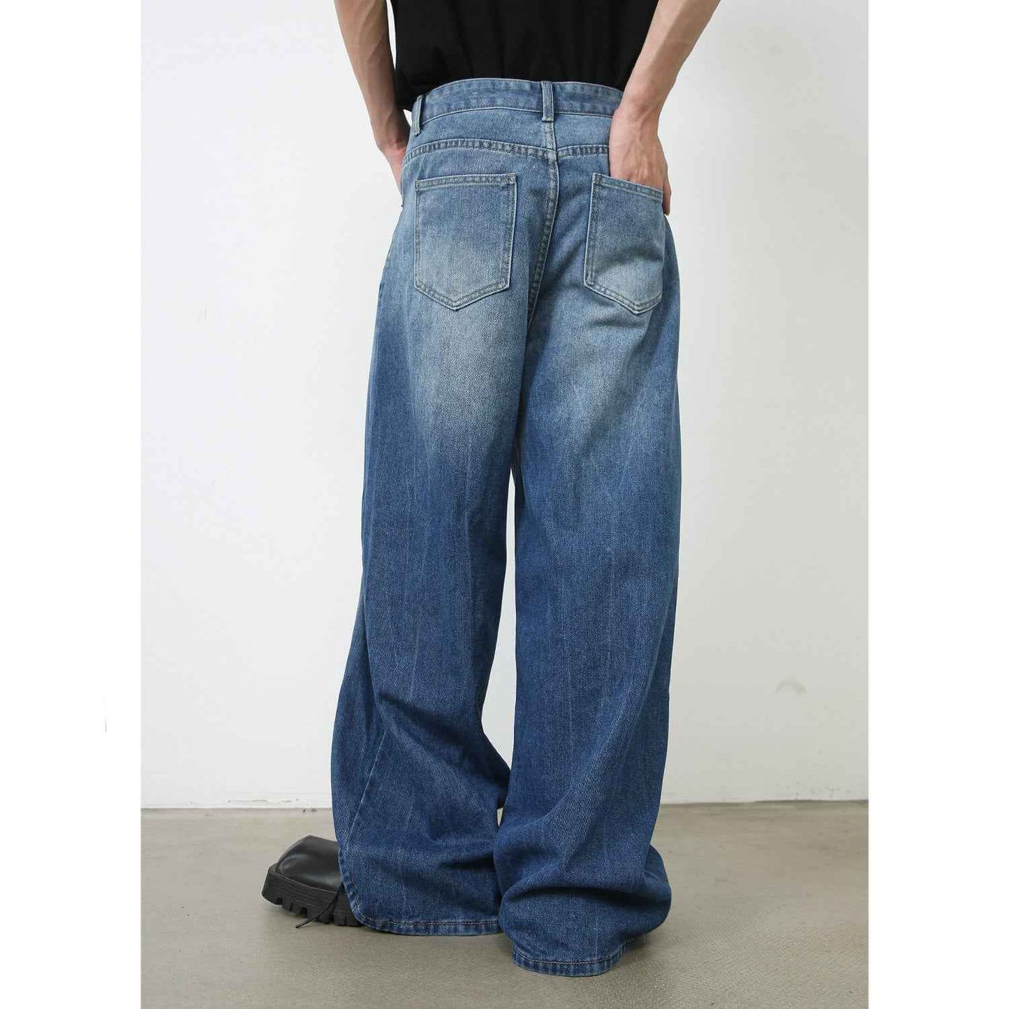 Men's American Retro Baggy Straight Jeans MuddyStock