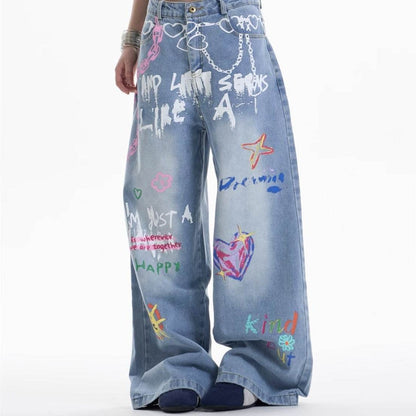 Waist Chain Printed Jeans For Women MuddyStock