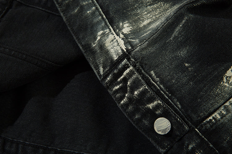 Men's Trendy Punk Contrast Color Gradient Irregular Stitching Jacket