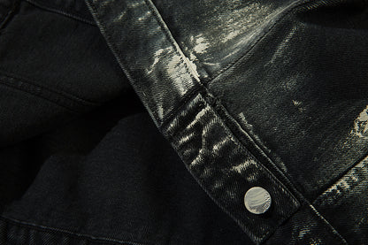 Men's Trendy Punk Contrast Color Gradient Irregular Stitching Jacket