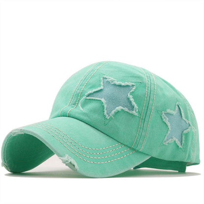 Washed And Worn Pentagram Baseball Cap Green MuddyStock