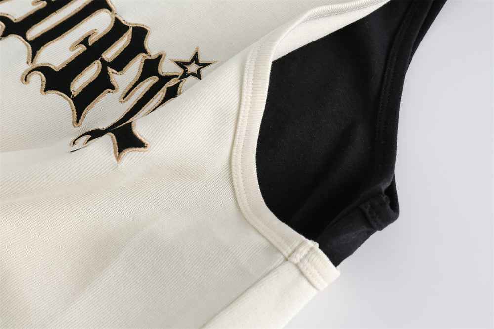 Sports Vest Casual Letter Embroidered Loose Top For Women MuddyStock
