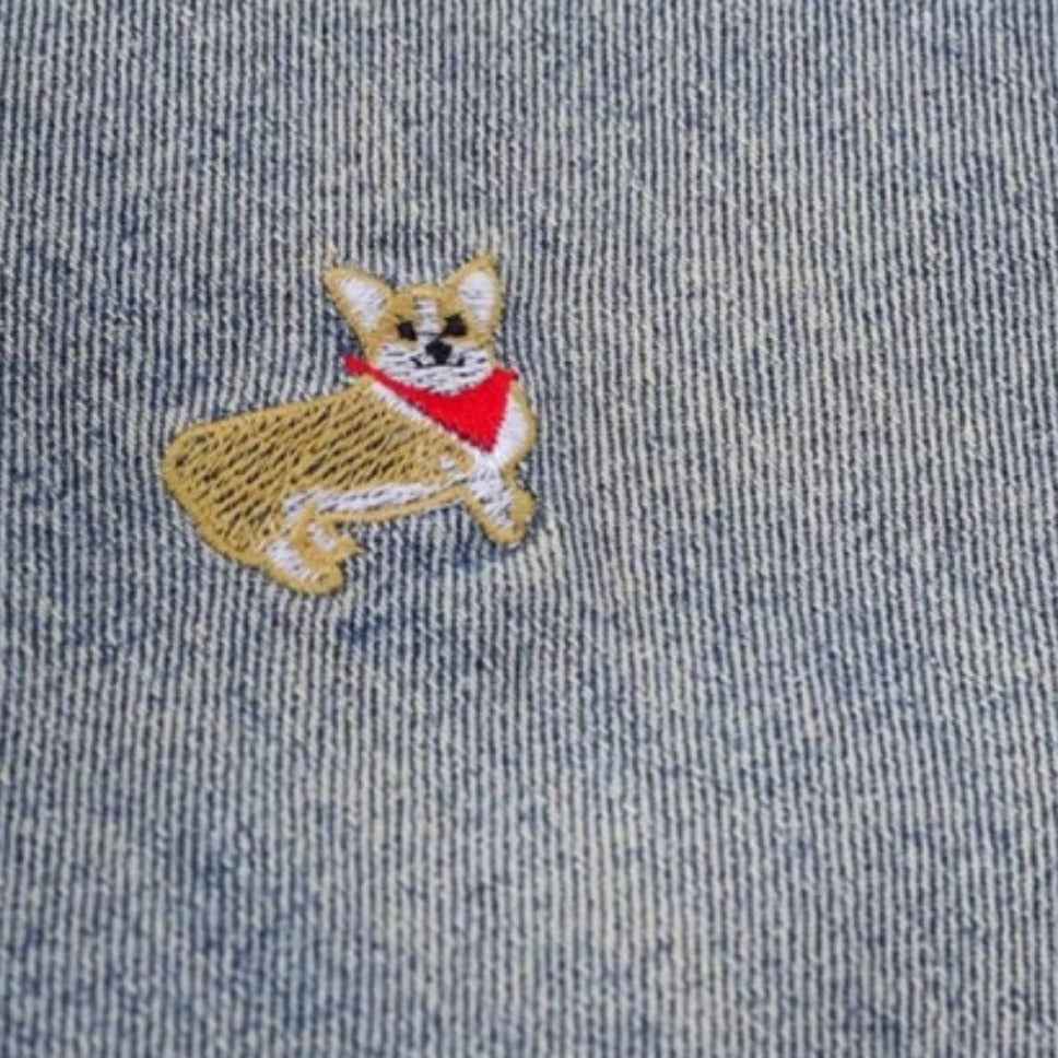 Cartoon Dog Embroidery Washed Denim Shorts for Women | MuddyStock Originals