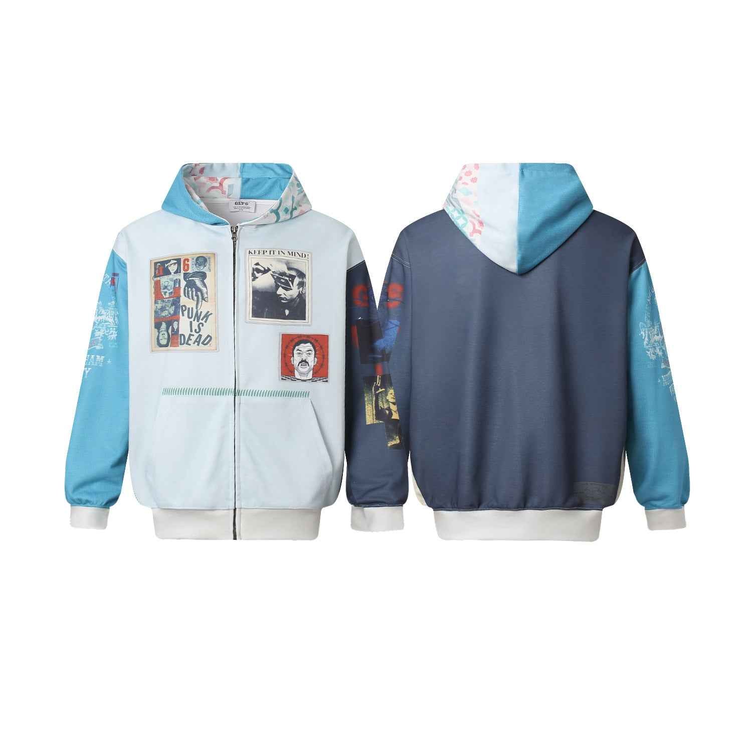 Heavyweight Magazine Print Design Loose Fit Men's Zip-Up Hoodie | MuddyStock Originals MuddyStock