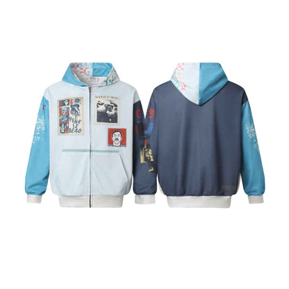 Heavyweight Magazine Print Design Loose Fit Men's Zip-Up Hoodie | MuddyStock Originals MuddyStock