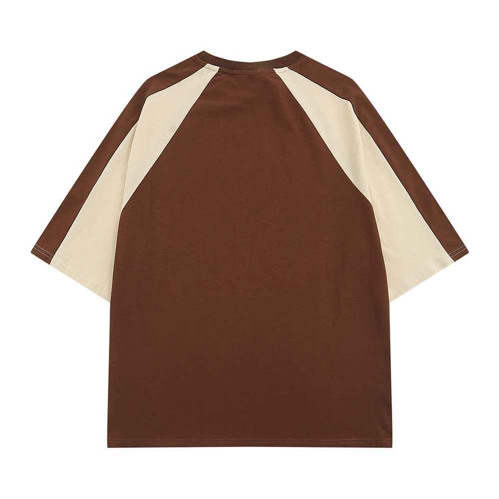 Letter Patchwork Short-sleeved T-shirt For Men null