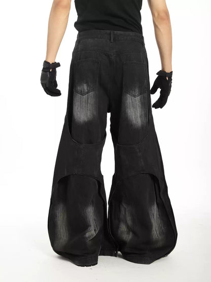Mens Straight-leg Relaxed-fit Floor-length Jeans