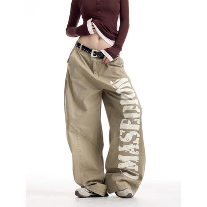 Vintage Retro Streetwear Style Printed High-Waisted Pants For Women | MuddyStock Originals