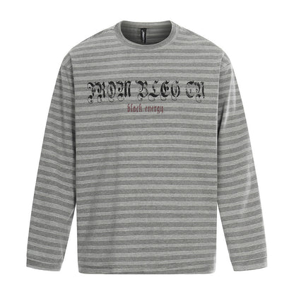 Striped long sleeved T-shirt For Men | MuddyStock Originals Gray Stripe eprolo