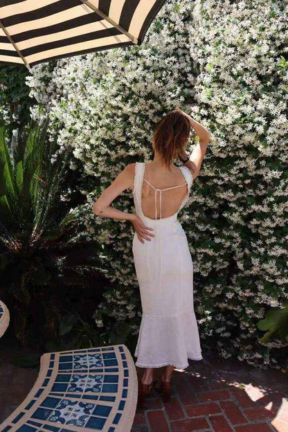 European And American Lace Strapping Backless Dress For Women MuddyStock