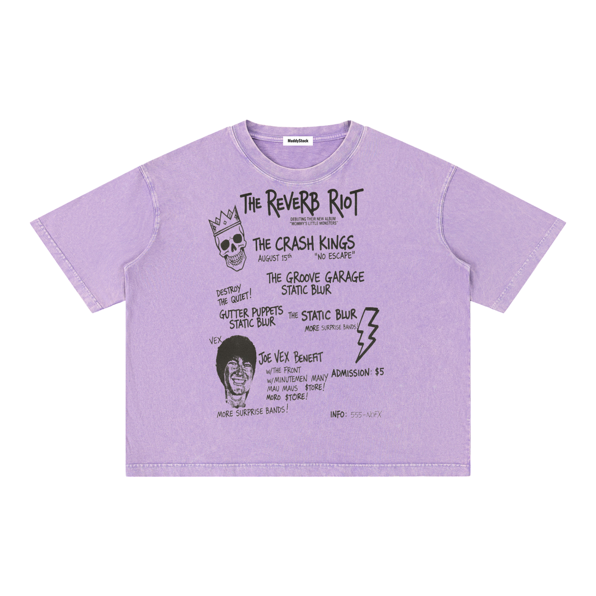 Mineral Wash Boxy Cotton T-Shirt For Men | MuddyStock Originals Purple