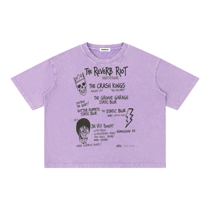 Mineral Wash Boxy Cotton T-Shirt For Men | MuddyStock Originals Purple