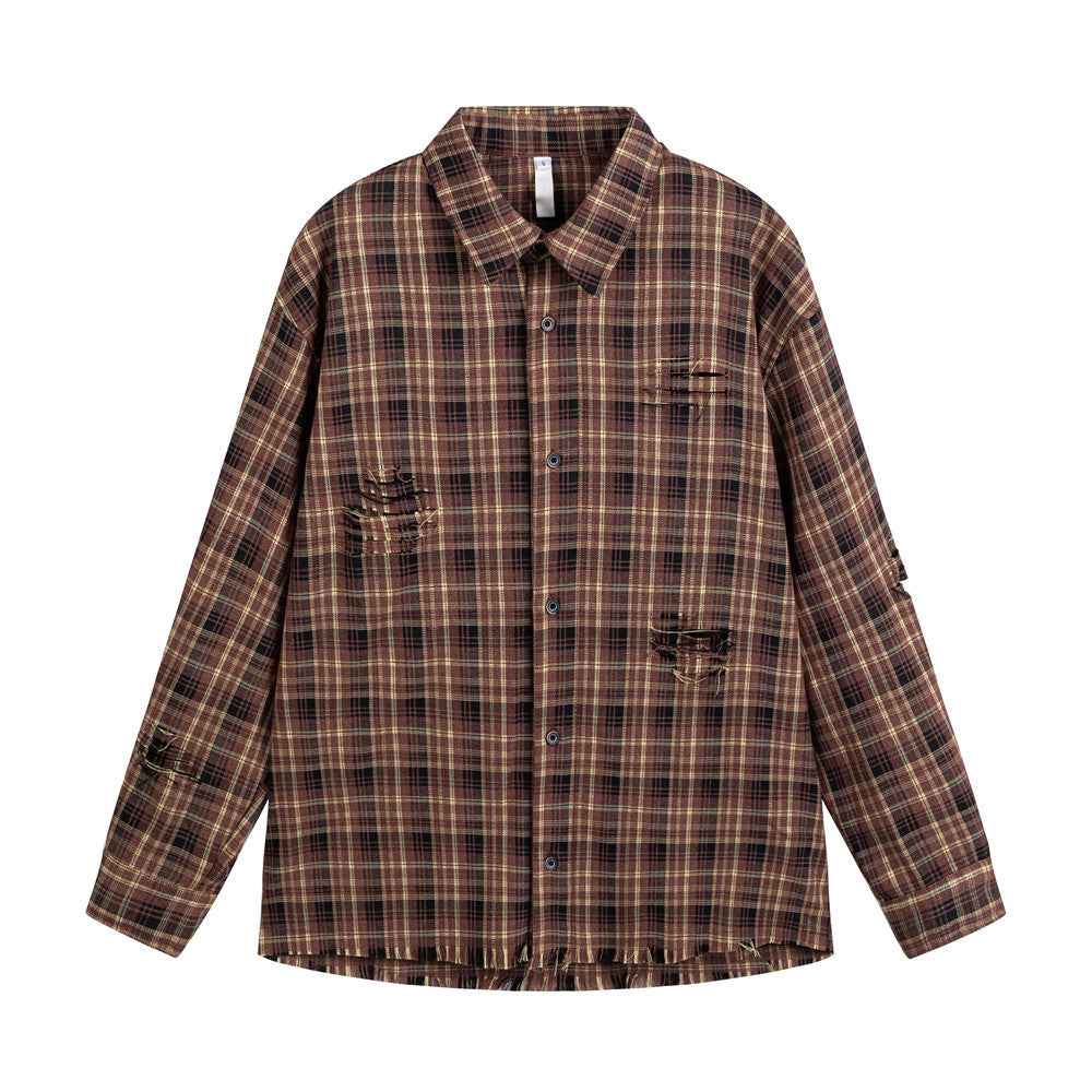Plaid Long Sleeve Shirt For Women | MuddyStock Originals Red Brown MuddyStock
