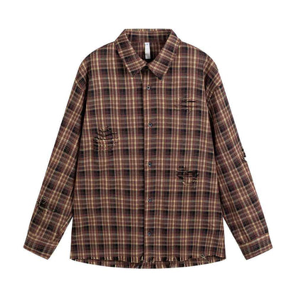 Plaid Long Sleeve Shirt For Women | MuddyStock Originals Red Brown MuddyStock