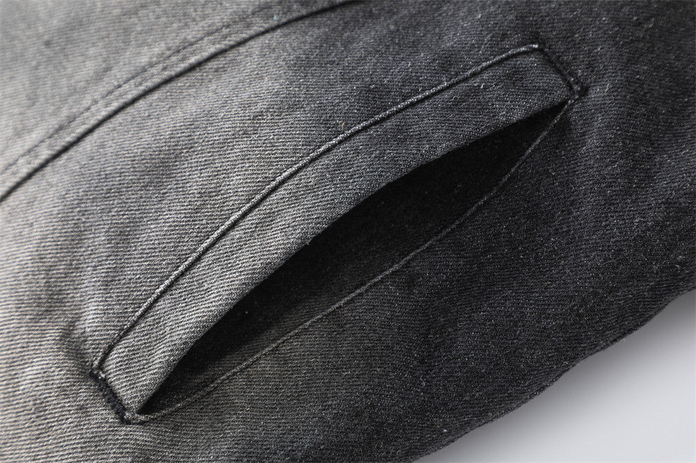 Washing Gradient Frayed Hem Denim Jacket For Women MuddyStock null