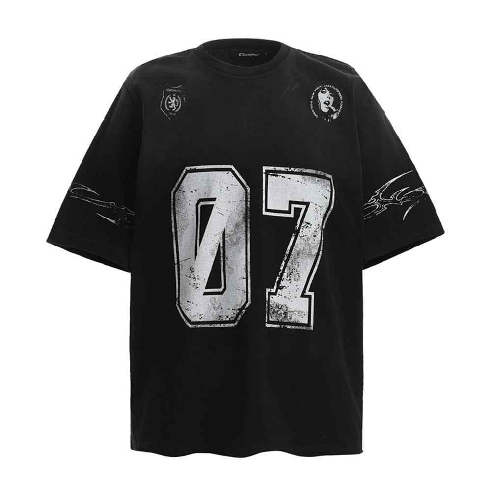 Printed Short-sleeved T-shirt For Men Black null