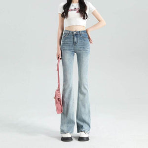 Women's Fashion Slim Gradient Bootcut Pants Blue