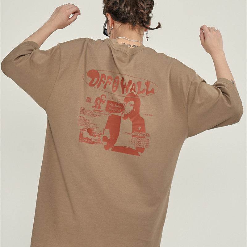 Loose Round Collar Printed Short Sleeve T-shirt For Men And Women MuddyStock