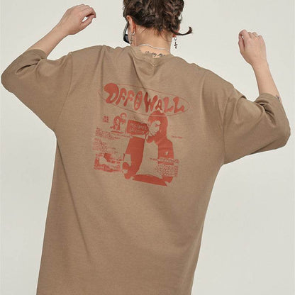 Loose Round Collar Printed Short Sleeve T-shirt For Men And Women MuddyStock