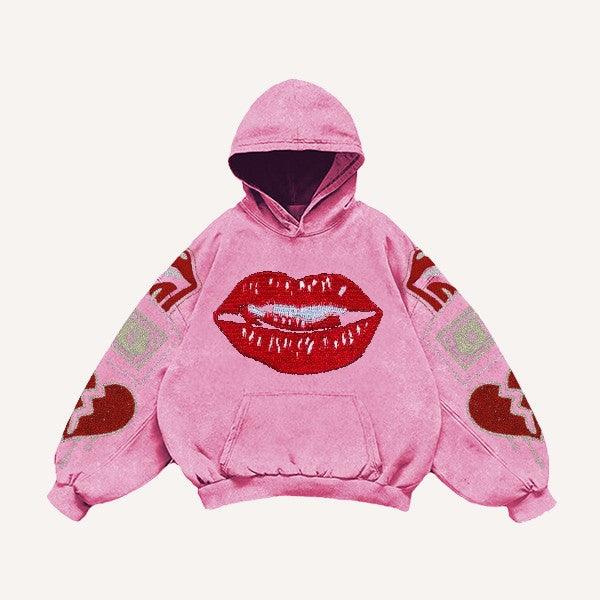 Women's Printed Hoodie Pink