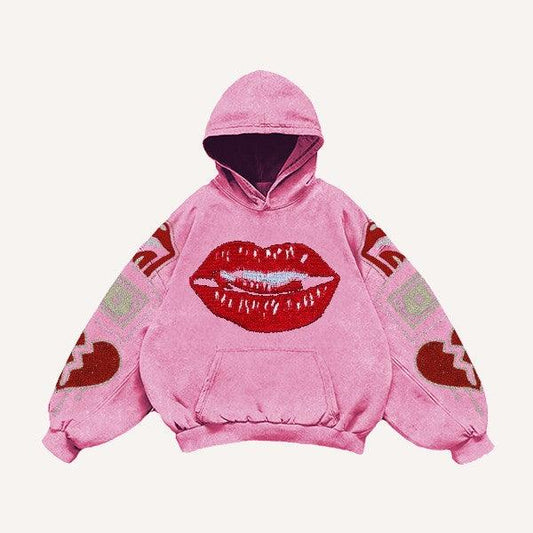Women's Printed Hoodie Pink