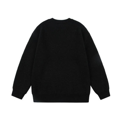 Letter jacquard loose knit sweatshirt For Men And Women | MuddyStock Originals MuddyStock
