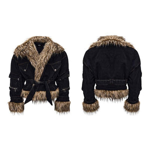 Advanced Quilted Fur Patchwork Jacket For Men Black All Products
