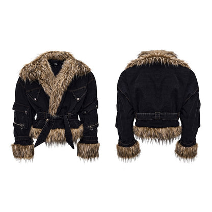 Advanced Quilted Fur Patchwork Jacket For Women Black MuddyStock All Products