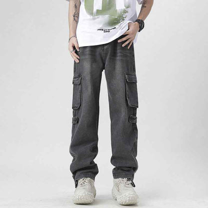 Retro Multi-pocket Workwear Jeans For Men MuddyStock