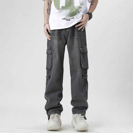 Retro Multi-pocket Workwear Jeans For Men MuddyStock