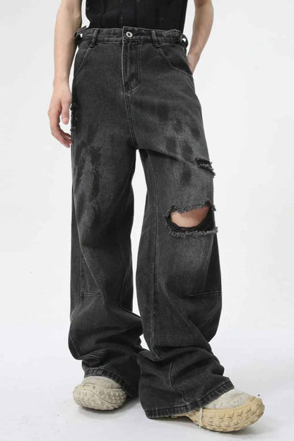 Distressed Jeans with Pockets For Men | MuddyStock Originals Dark Gray MuddyStock
