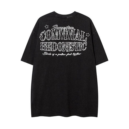 Cartoon Car Print Loose Short Sleeve For Men And Women MuddyStock