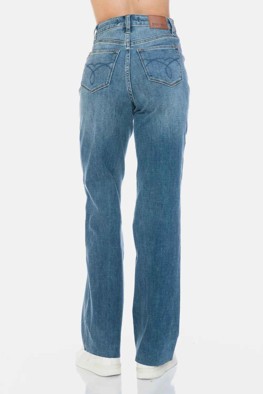 Judy Blue Cut Raw Hem Straight Jeans Trendsi
