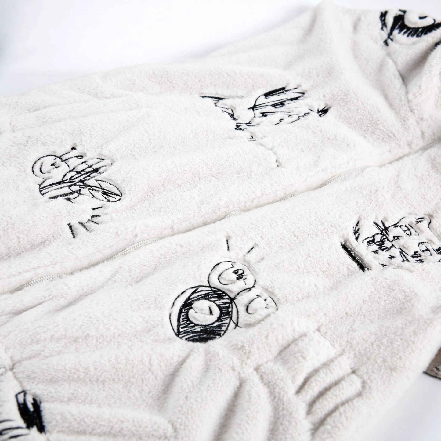 Hand-painted Cartoon Lamb Fleece Stand-up Collar Cotton Coat For Women | MuddyStock Originals