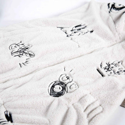 Hand-painted Cartoon Lamb Fleece Stand-up Collar Cotton Coat For Women | MuddyStock Originals