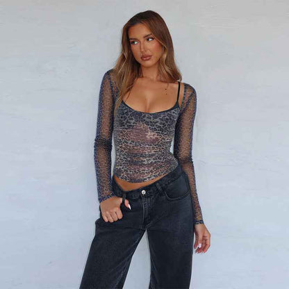 Texture lace printed lace V-neck top for women | MuddyStock Originals MuddyStock