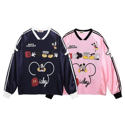 Cartoon Embroidery V-Neck Jersey For Men And Women | MuddyStock Originals MuddyStock