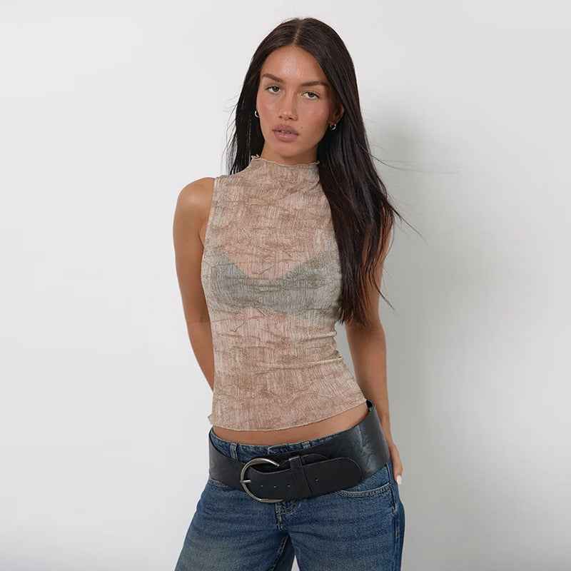 Half high neck sleeveless top for women | MuddyStpck Originals MuddyStock