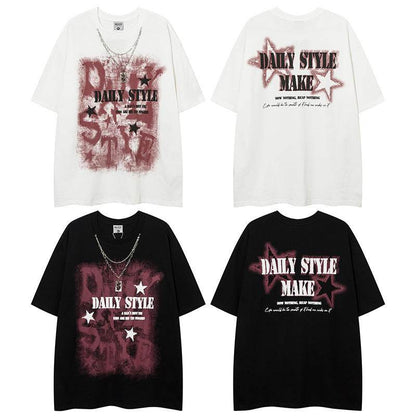 Letter printed loose men's and women's T-shirt | MuddyStock Originals MuddyStock
