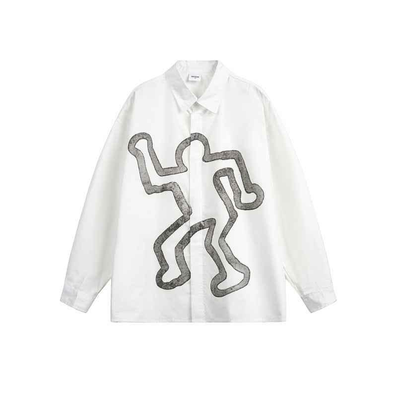 Abstract silhouette humanoid printed graffiti shirt for women | MuddyStock Originals