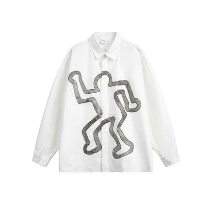 Abstract silhouette humanoid printed graffiti shirt for women | MuddyStock Originals