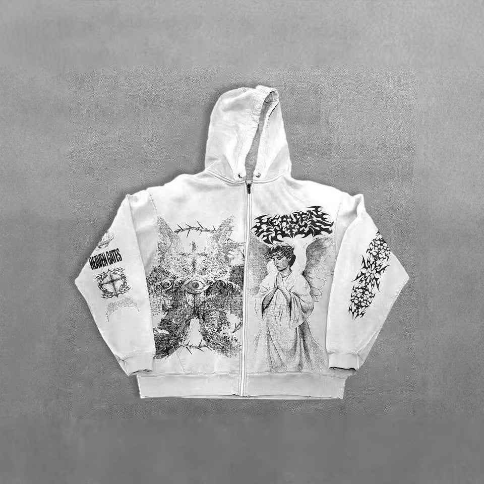 Angel print zipper hoodie for men and women | MuddyStock Originals eprolo